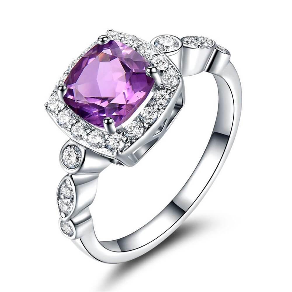 Fashionable Birthstone Sterling Silver Ring - ReadYourHeart