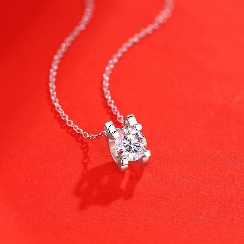 Moissanite Series Beautiful Mood Sterling Silver Necklace - ReadYourHeart,RNW-T04A,RNW-T04D