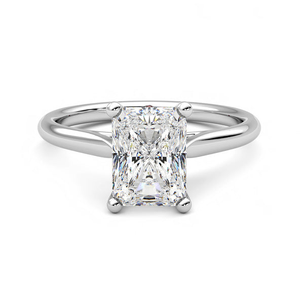 Classic Solitaire Radiant Moissanite Four Prong Polish Engagement Ring - ReadYourHeart
