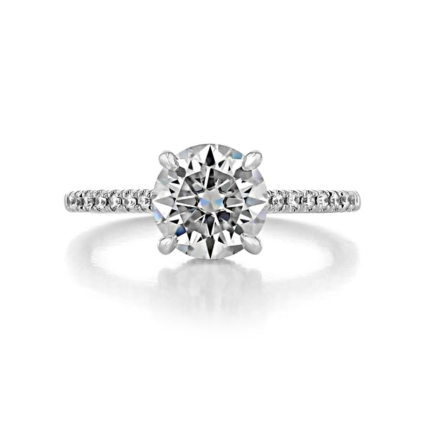 Hidden Halo Moissanite Pave Sterling Silver Engagement Ring - ReadYourHeart