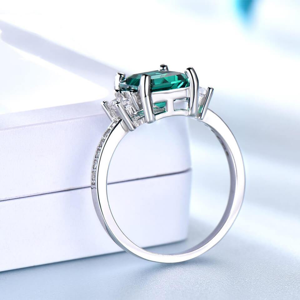Square Birthstone Sterling Silver Ring - ReadYourHeart,RRX-10066