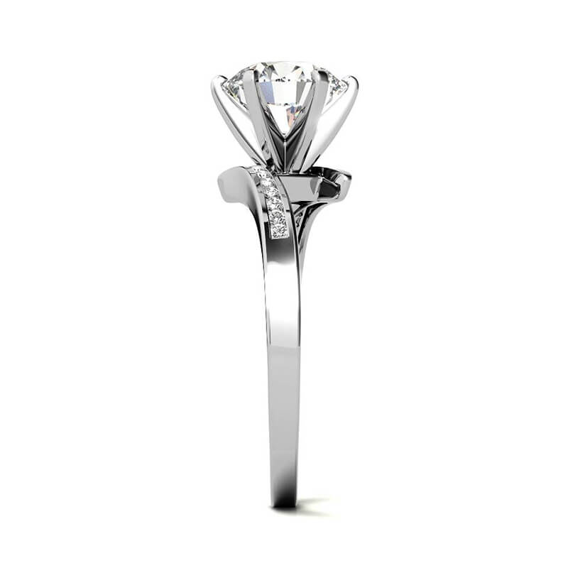Bypass Round Moissanite Channel-Set Side Stones Engagement Ring,RRL-FA1C1215-1,RRL-FA1C1215-2,RRL-FA1C1215-3