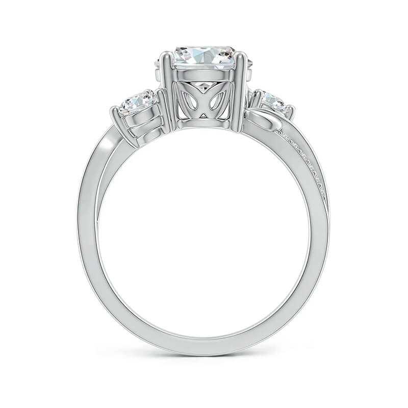Bypass Three Stone Moissanite Twisted Vine Pave Engagement Ring,RRL-FA1C1234-1,RRL-FA1C1234-2,RRL-FA1C1234-3