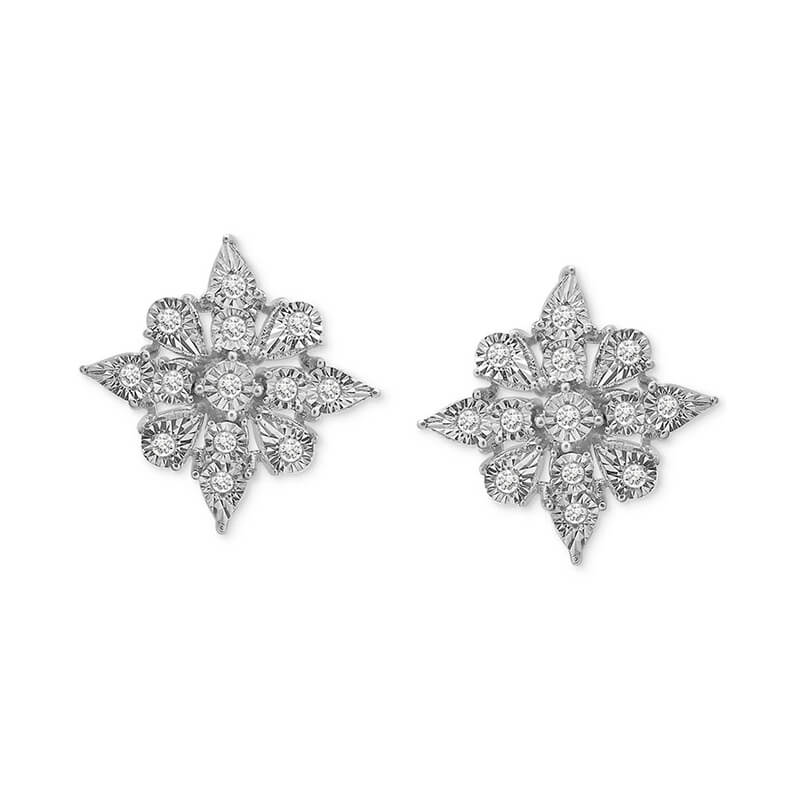 Cluster Star Moissanite Stud Earrings In Sterling Silver - ReadYourHeart