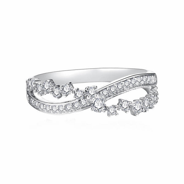 Criss Cross Moissanite Pave Wedding Band - ReadYourHeart