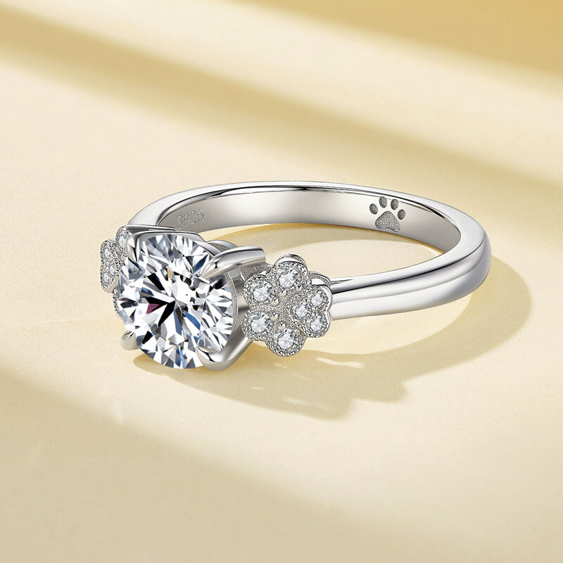 Dog Paw Print Moissanite Engagement Ring,RRL-FA1C935-1,RRL-FA1C935-2,RRL-FA1C935-3