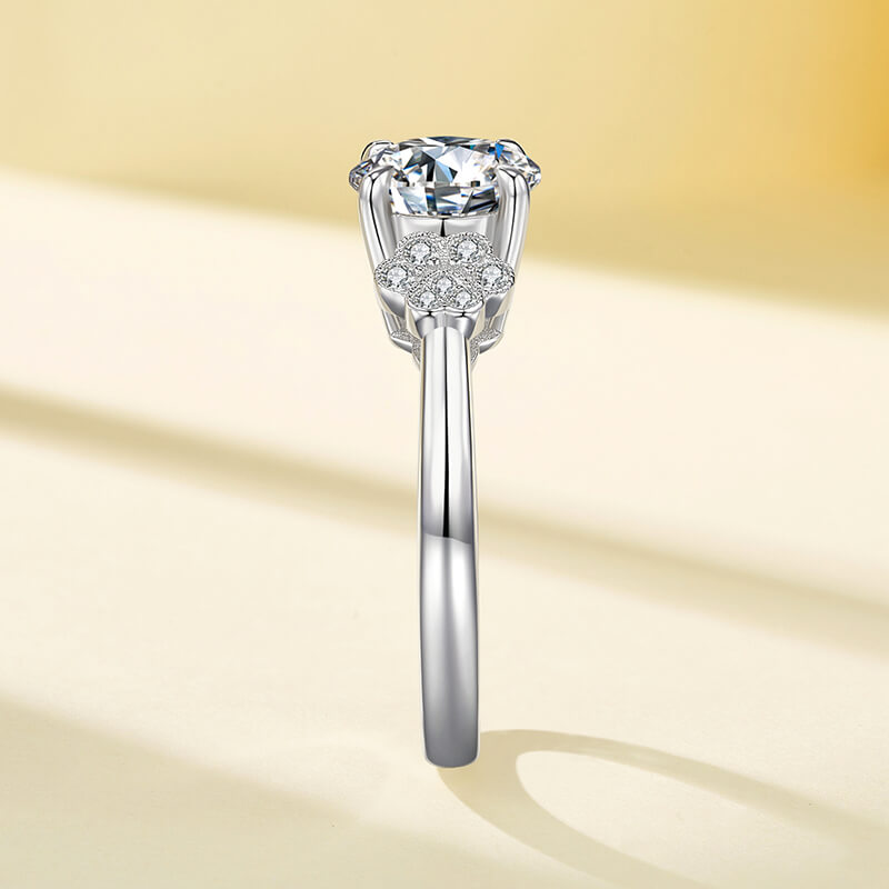 Dog Paw Print Moissanite Engagement Ring,RRL-FA1C935-1,RRL-FA1C935-2,RRL-FA1C935-3
