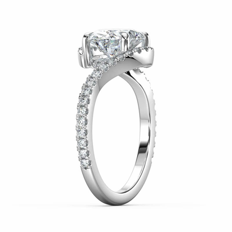 East-West Bypass Oval Moissanite Pave Engagement Ring,RRL-FA1C1216-1,RRL-FA1C1216-2,RRL-FA1C1216-3
