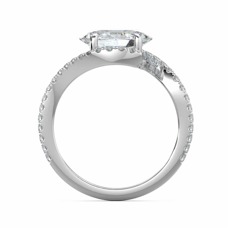 East-West Bypass Oval Moissanite Pave Engagement Ring,RRL-FA1C1216-1,RRL-FA1C1216-2,RRL-FA1C1216-3