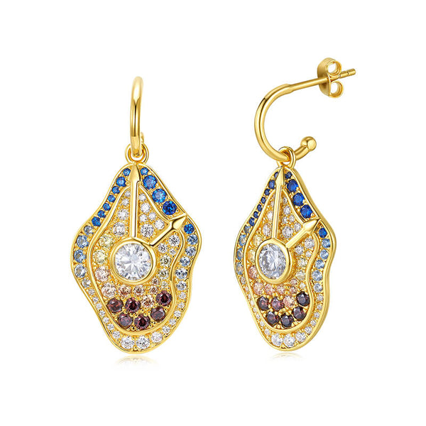 Famous Paintings "The Persistence of Memory" Inspired Moissanite Drop Earrings