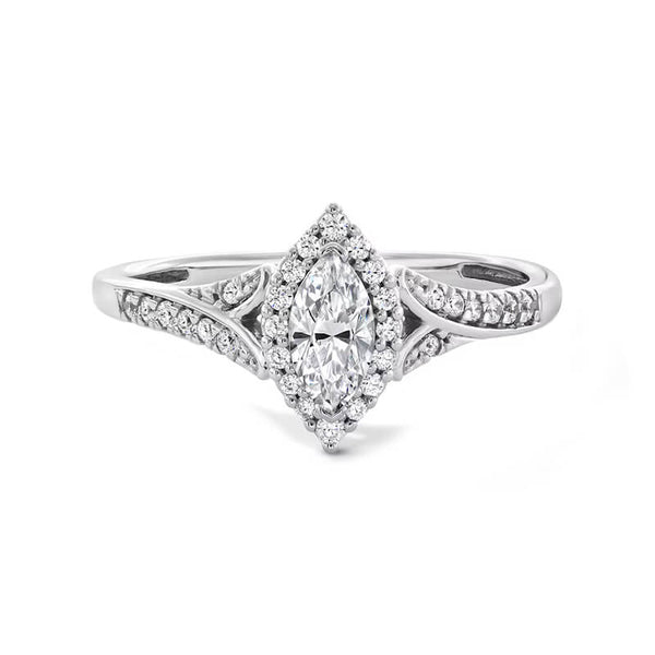 Halo Marquise Cut Moissanite Frame Split Shank Pave Engagement Ring,RRL-FA1C1230-1,RRL-FA1C1230-2,RRL-FA1C1230-3