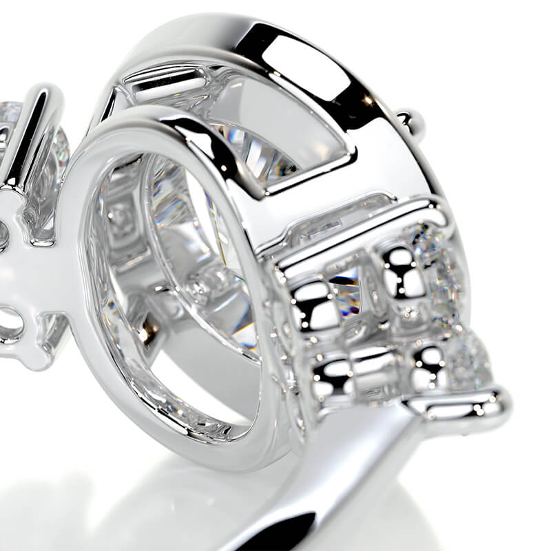 Halo Round Moissanite Cluster Side Stone Engagement Ring,RRL-FA1C1236-1,RRL-FA1C1236-2,RRL-FA1C1236-3