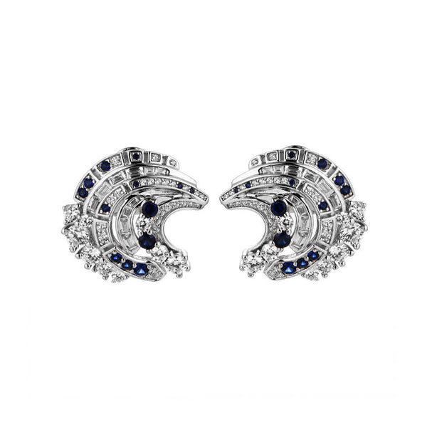 Layered Stacked Sapphire Stud Earrings In Sterling Silver - ReadYourHeart
