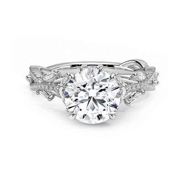 Luxe Cluster Moissanite Twisted Engagement Ring