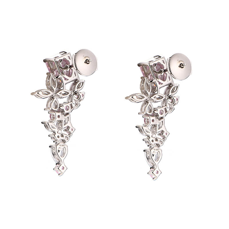 Radiant Cut Sapphire Cluster Drop Earrings In Sterling Silver - ReadYourHeart