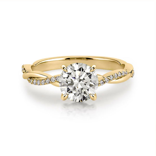 Round Moissanite Infinity Petite Twisted Vine Engagement Ring