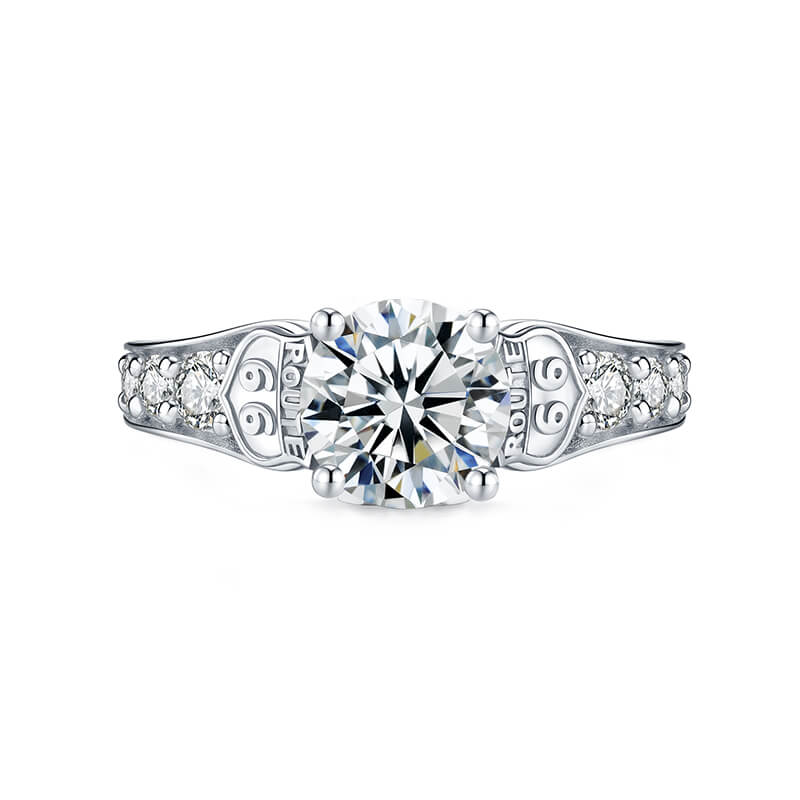 Route 66 Inspired Moissanite Sidestones Accents Engagement Ring,RRL-FA1C943-1,RRL-FA1C943-2,RRL-FA1C943-3
