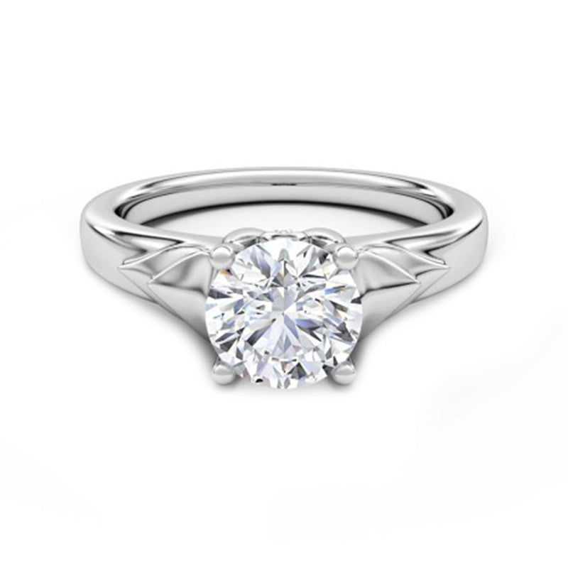 Solitaire Moissanite Chevron Engagement Ring - ReadYourHeart