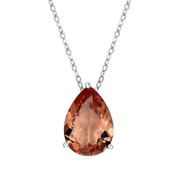 Solitaire Pear Cut Zultanite Diaspore Sterling Silver Necklace - ReadYourHeart