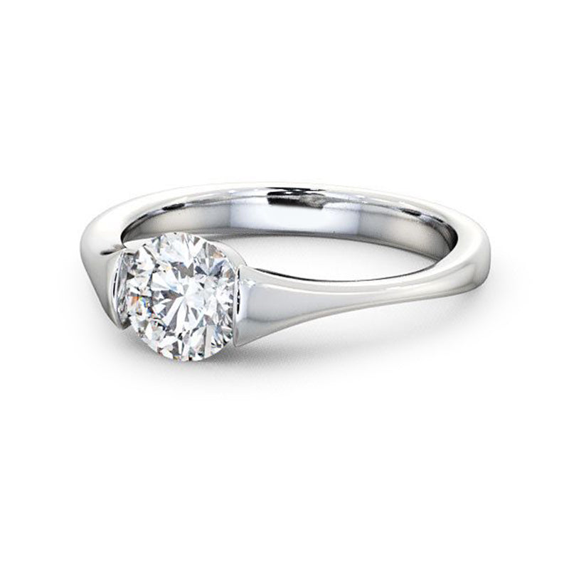 Solitaire Tension Set Moissanite Engagement Ring - ReadYourHeart