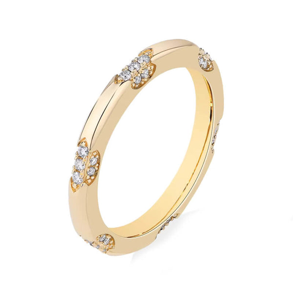 The Petite Crown Lace Moissanite Eternity Wedding Band Ring