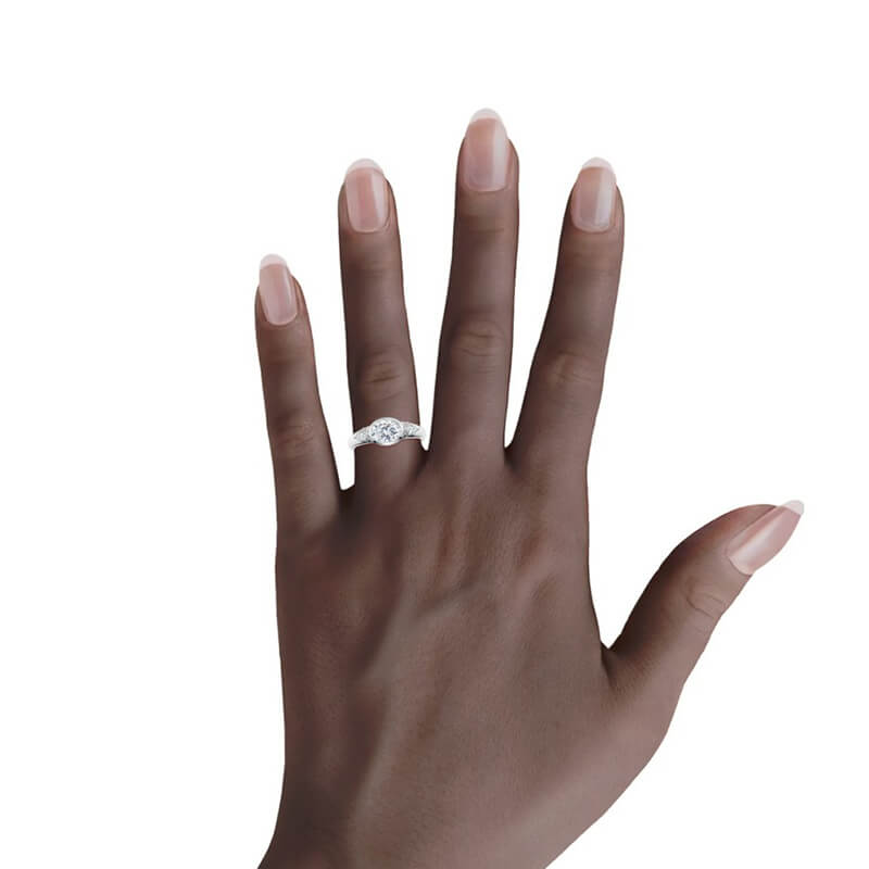 Three-Stone East-West Bezel Oval Moissanite and Pear Sapphire Engagement Ring,RRL-FA1C1233-1,RRL-FA1C1233-2,RRL-FA1C1233-3