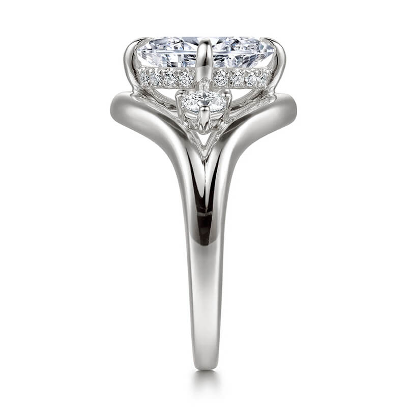 Three-Stone Oval Moissanite Split Shank Engagement Ring,RRL-FA1C1239-1,RRL-FA1C1239-2,RRL-FA1C1239-3