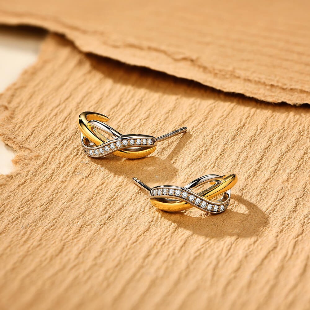 Treble Clef Moissanite Pave Earrings In Sterling Silver - ReadYourHeart