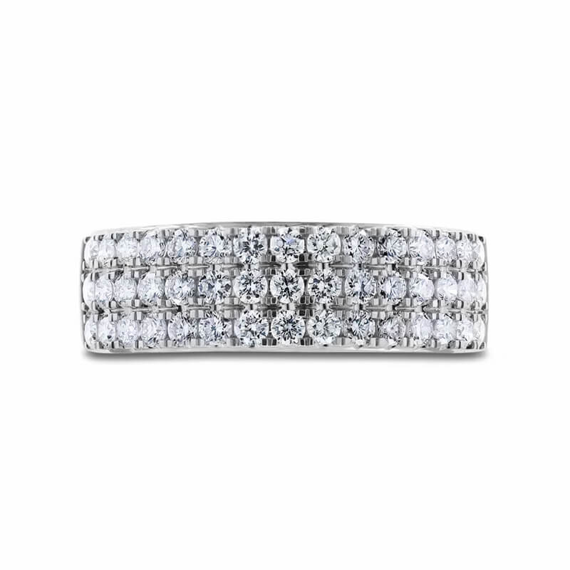 Triple Row Pavé Moissanite Eternity Wedding Band - ReadYourHeart