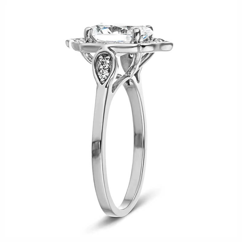 Vintage Halo Oval Cut Moissanite  Engagement Ring,RRL-FA1C769-1,RRL-FA1C769-2