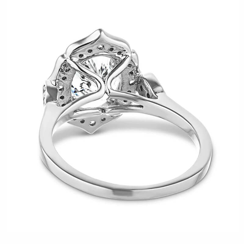 Vintage Halo Oval Cut Moissanite  Engagement Ring,RRL-FA1C769-1,RRL-FA1C769-2