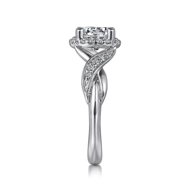 Vintage Halo Round Moissanite Cross Pave Engagement Ring,RRL-FA1C1214-1,RRL-FA1C1214-2RRL-FA1C1214-3