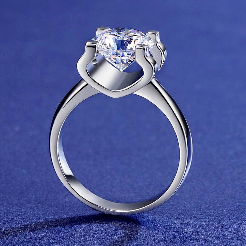 Heart Arrows Cut Moissanite Sterling Silver Ring - ReadYourHeart,RRW-M04E,RRW-M04A,RRW-M04I,RRW-M04J