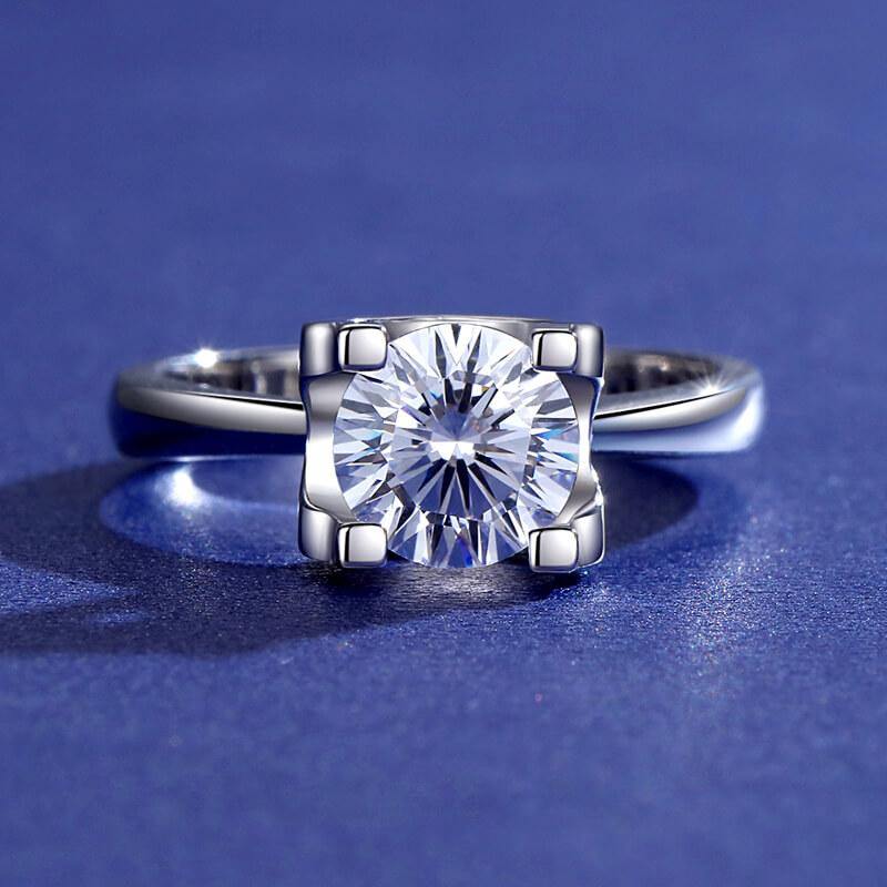 Heart Arrows Cut Moissanite Sterling Silver Ring - ReadYourHeart