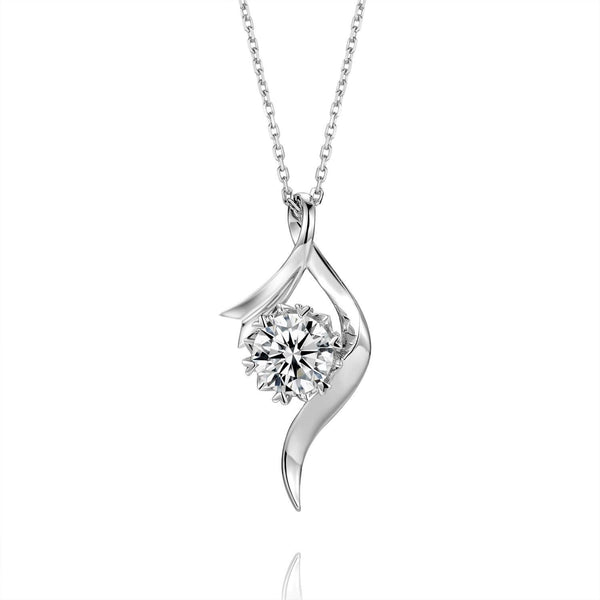 18K Gold Snowflake Six Prong Moissanite Necklace - ReadYourHeart