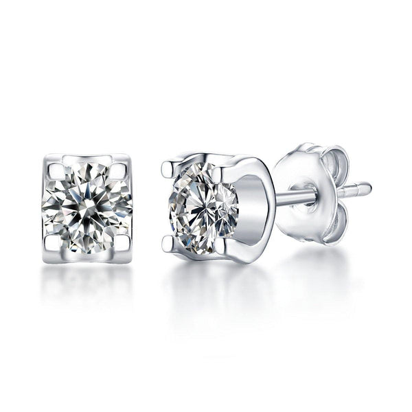 Moissanite Series Sweet Cube Sugar Sterling Silver Stud Earrings - ReadYourHeart