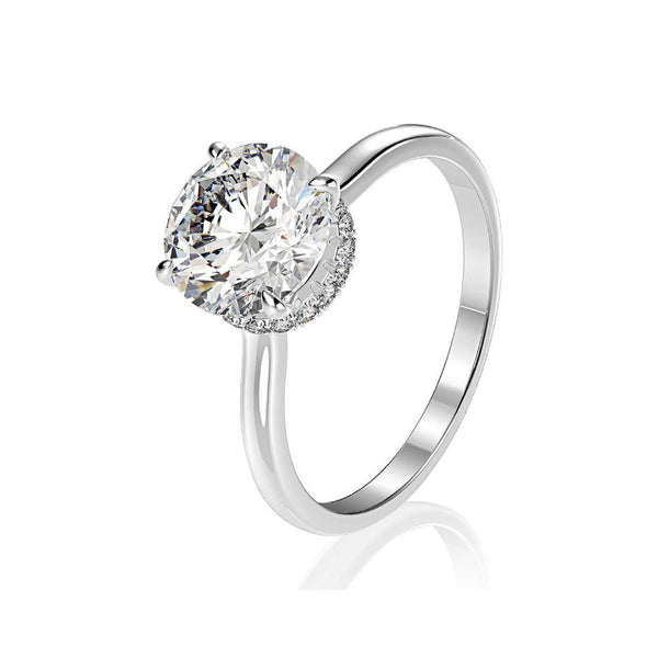 Classic Four Prong Round Gemstone Sterling Silver Ring - ReadYourHeart