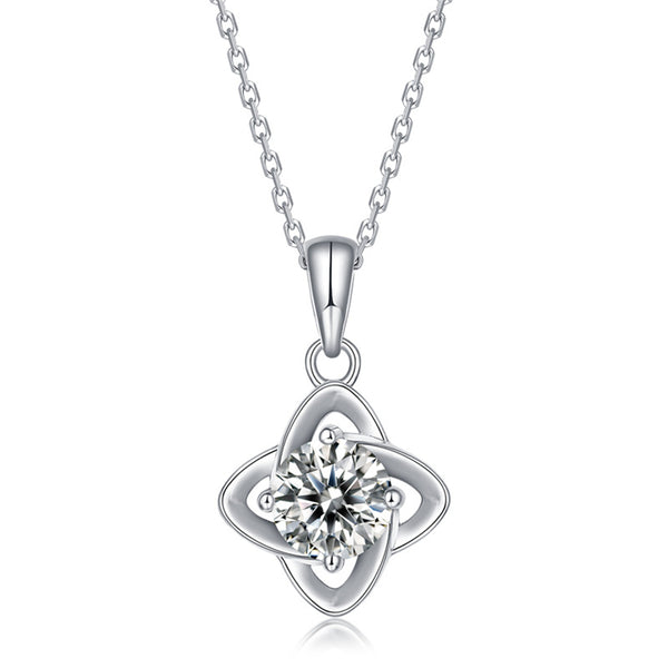 Moissanite Series Lucky Clover Sterling Silver Necklace