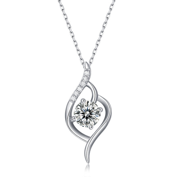 Moissanite Series Fall In Love At First Sight Sterling Silver Necklace - ReadYourHeart