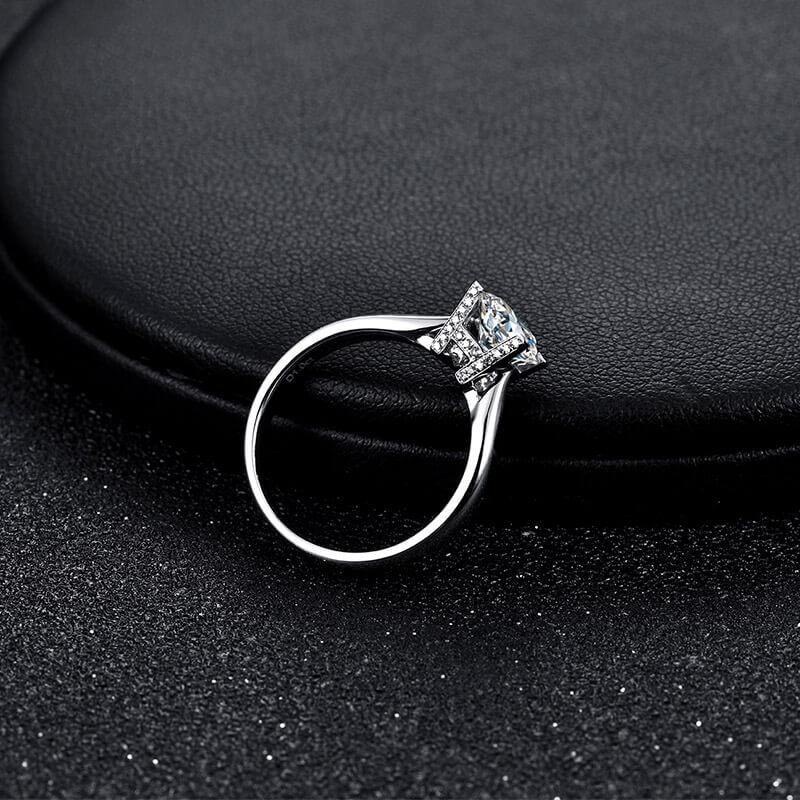 Heart Arrows Cut Moissanite Sterling Silver Ring - ReadYourHeart,RRW-M11A