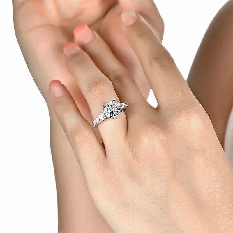 Heart Arrows Cut Moissanite Sterling Silver Ring - ReadYourHeart,RRL-LTR19042602D,RRL-LTR19042602E