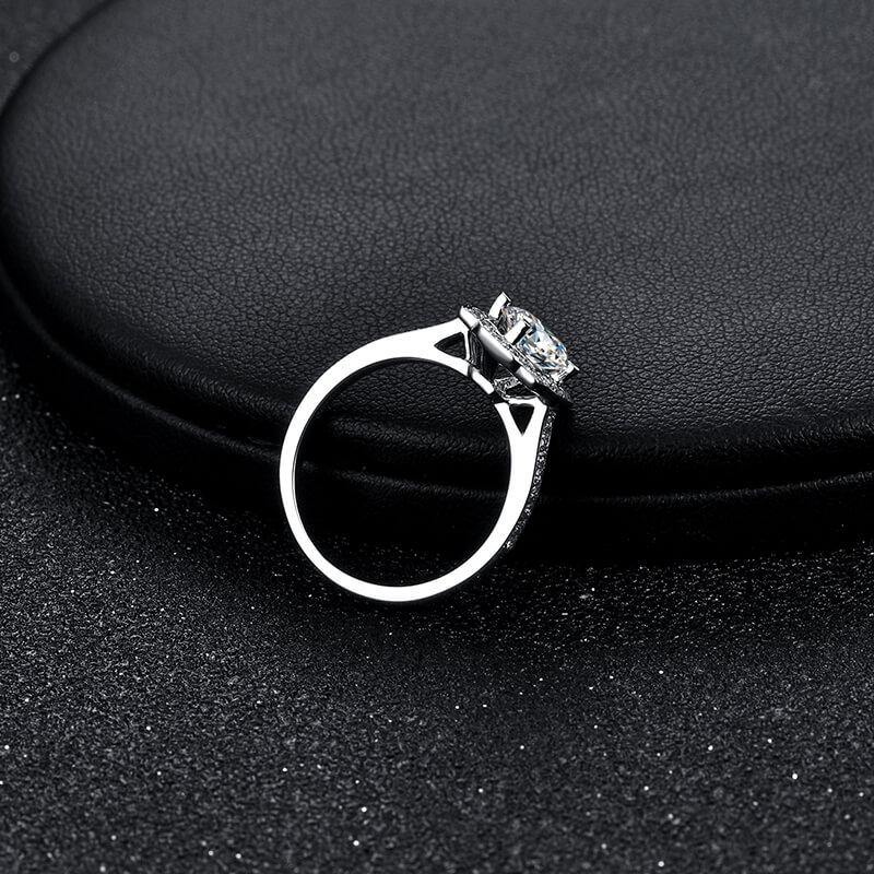 Heart Arrows Cut Moissanite Sterling Silver Ring - ReadYourHeart,RRW-M33A