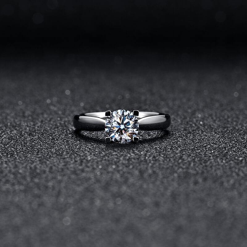 Heart Arrows Cut Moissanite Sterling Silver Ring - ReadYourHeart,RRW-M11A