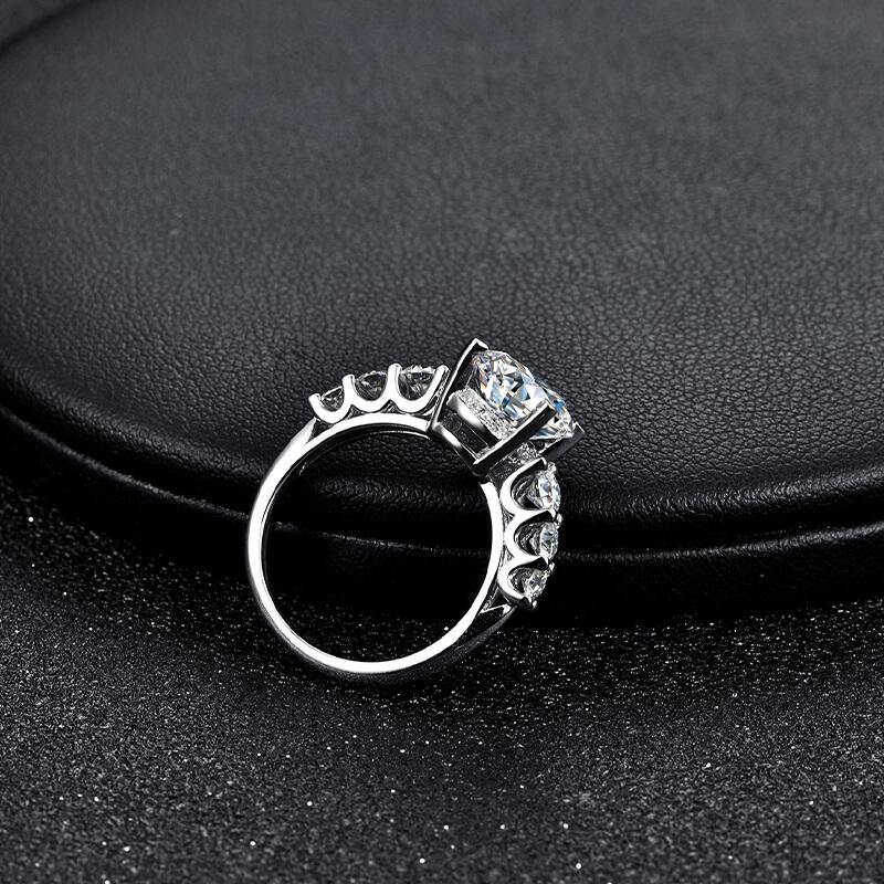Heart Arrows Cut Moissanite Sterling Silver Ring - ReadYourHeart,RRL-LTR19042602D,RRL-LTR19042602E