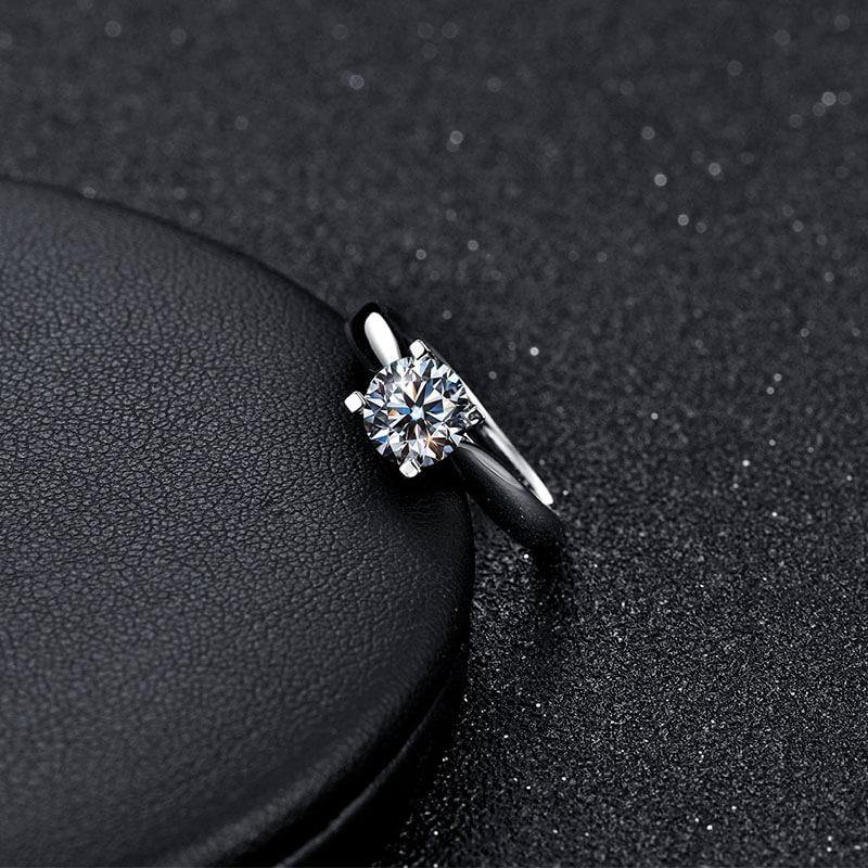 Heart Arrows Cut Moissanite Sterling Silver Ring - ReadYourHeart,RRW-M11A