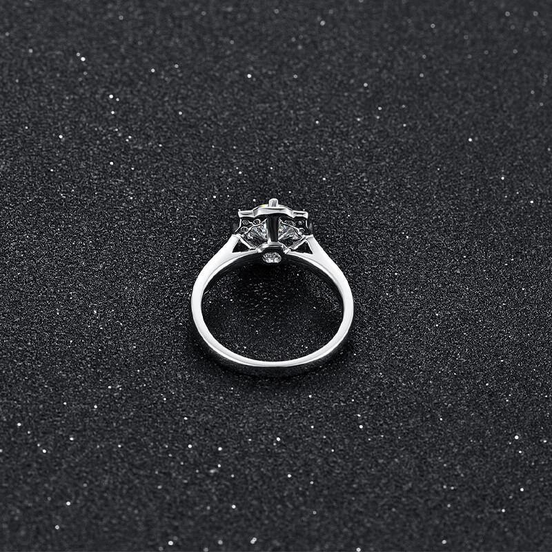 Heart Arrows Cut Moissanite Sterling Silver Ring - ReadYourHeart