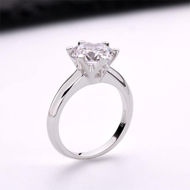 Sona Diamond Classic Six Prong Sterling Silver Ring - ReadYourHeart,RRA-10050