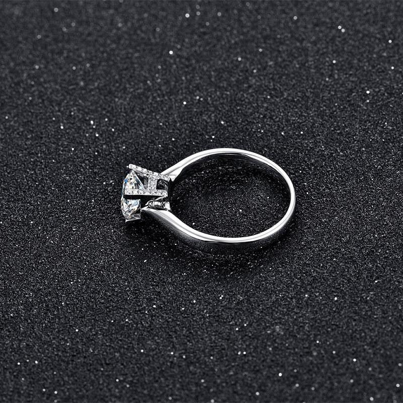 Heart Arrows Cut Moissanite Sterling Silver Ring - ReadYourHeart,RRW-M11A