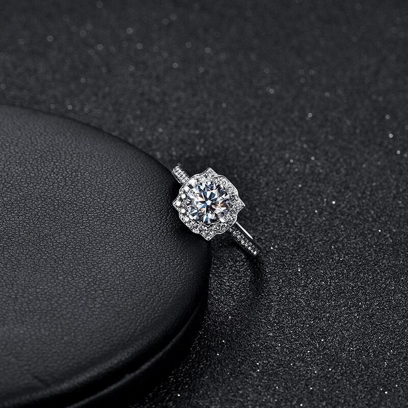 Heart Arrows Cut Moissanite Sterling Silver Ring - ReadYourHeart,RRW-M33A