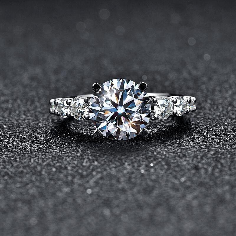 Heart Arrows Cut Moissanite Sterling Silver Ring - ReadYourHeart,RRL-LTR19042602D,RRL-LTR19042602E